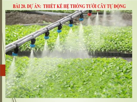 Bài giảng Công nghệ 8 (Kết nối tri thức) - Bài 20, Dự án: Thiết kế hệ thống tưới cây tự động