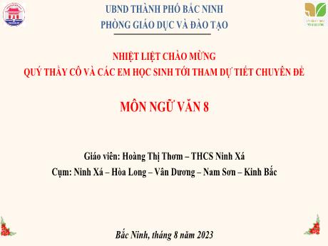 Bài giảng Ngữ văn 8 (Kết nối tri thức) - Tiết 16: Từ tượng hình và từ tượng thanh - Năm học 2023-2024