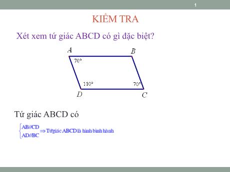Bài giảng Toán 8 (Chân trời sáng tạo) - Tiết 11: Hình bình hành