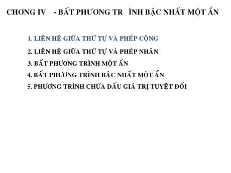 Bài giảng Toán 8 - Tiết: Liên hệ giữa thứ tự và phép cộng