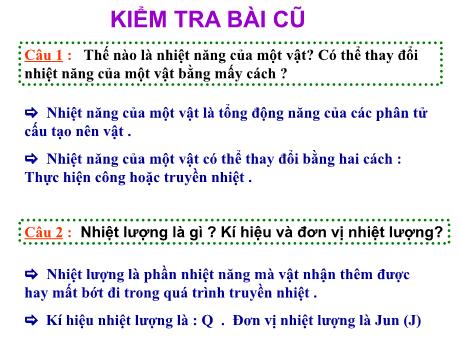 Bài giảng Vật lí 8 - Bài 22: Dẫn nhiệt