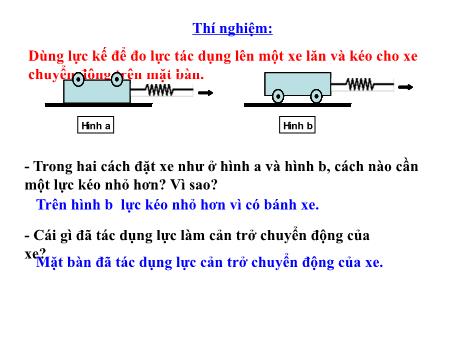 Bài giảng Vật lí 8 - Bài 6: Lực ma sát