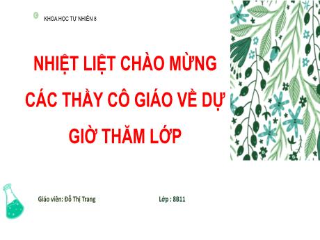 Bài giảng Khoa học tự nhiên 8 (Cánh diều) - Bài 25: Truyền năng lượng nhiệt - Đỗ Thị Trang