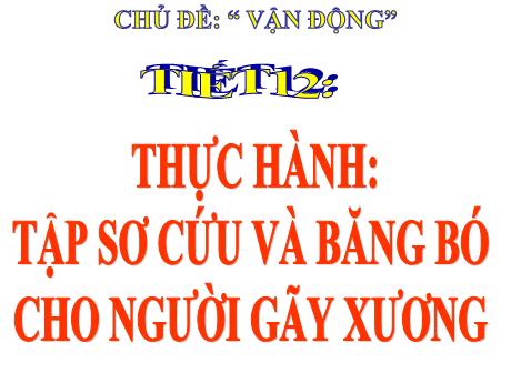 Bài giảng Sinh học 8 (Cánh diều) - Tiết 12: Thực hành tập sơ cứu và băng bó - Trường THCS Nguyễn Chuyên Mỹ