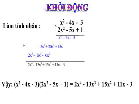 Bài giảng Toán 8 - Tiết 20 - Bài 12: Chia đa thức một biến đã sắp xếp - Trường THCS Hồng Bàng